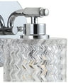 thumbnail image 5 of JONATHAN Y Spaulding Vintage 5.13" 1-Light Iron/Chevron Pattern Glass Farmhouse Cottage LED Vanity Light, Chrome, 5 of 8