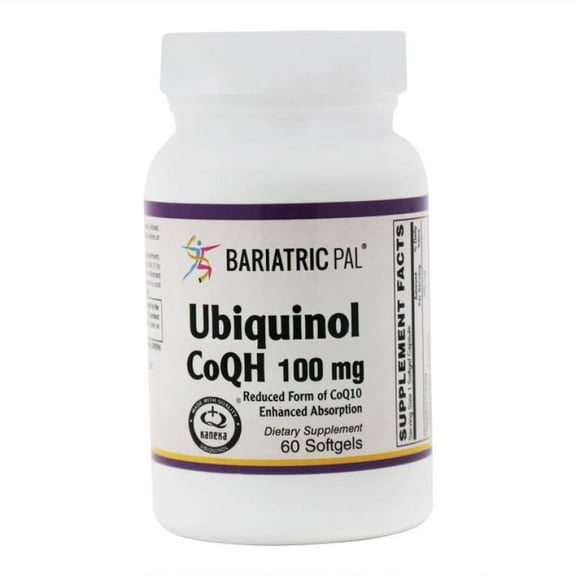 Ubiquinol CoQH Reduced Form of CoQ10 for Enhanced Absorption 100mg - Easy Swallow Softgels by BariatricPal Size: 60 Count