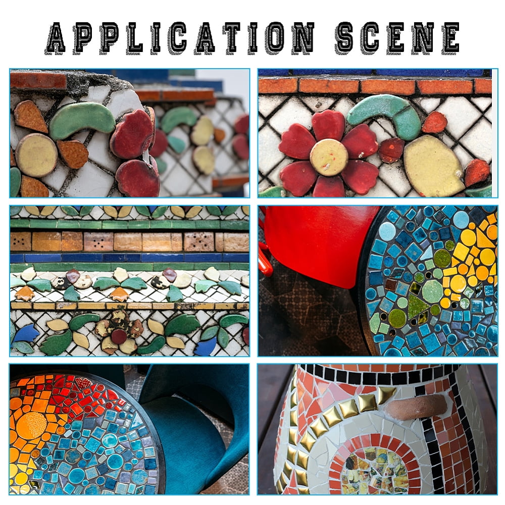 500G Mosaic Tiles Ceramics Cabochons for Home Decoration or DIY Crafts Leaf Cadet Blue 40x24x5.5mm