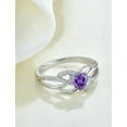 thumbnail image 5 of PYNZY Celtic Knot Rings Infinity Twisted Rings, 925 Sterling Silver Heart Statement Amethyst Rings for Women Jewelry Valentine's Day Gift Size 8, 5 of 8