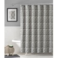 thumbnail image 1 of 100% Cotton Fabric Shower Curtain: Silver and White Floral Medallion Design, 72" x 72", 1 of 2