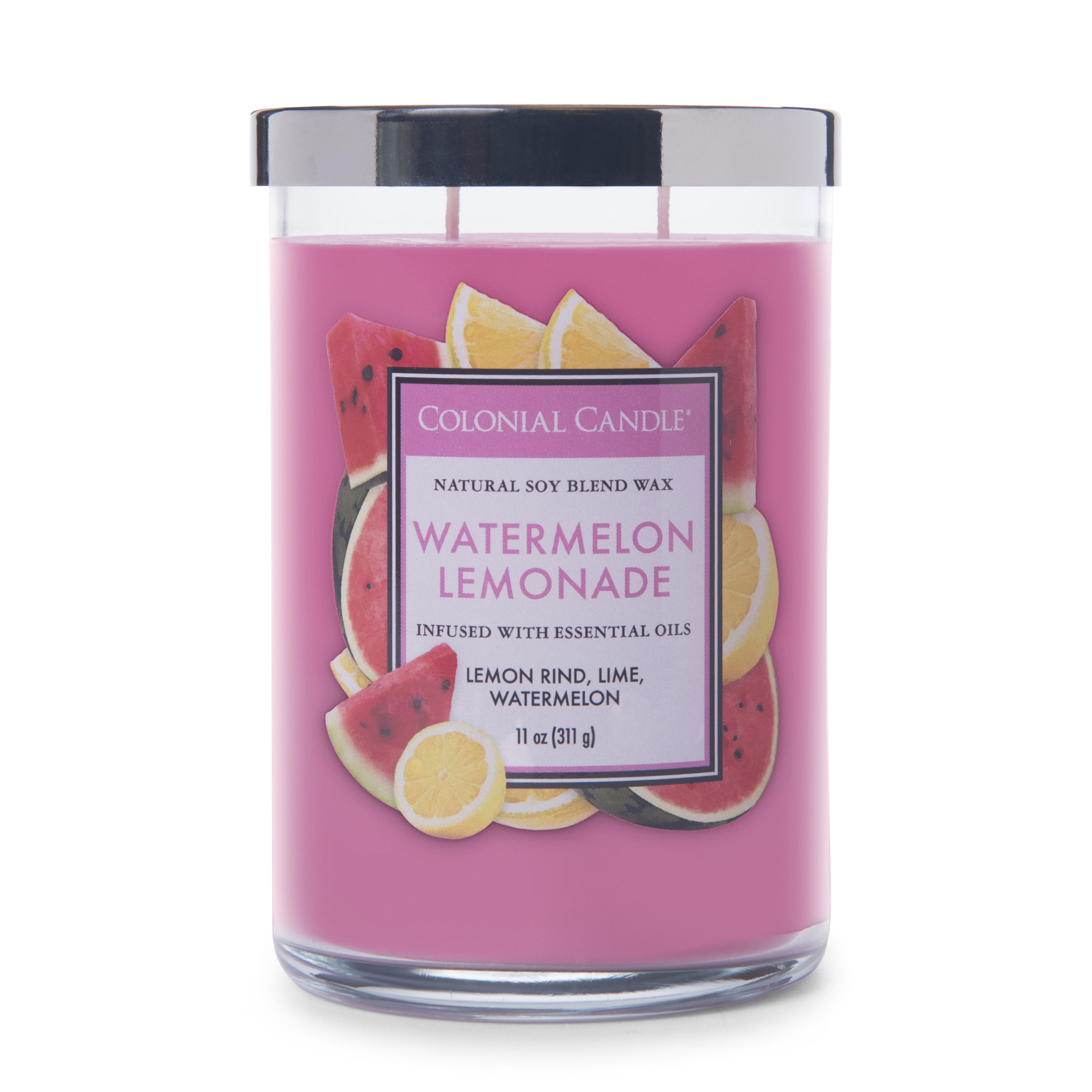 Colonial Candle Watermelon Lemonade 11 Oz 2 Wick Candle, Red Walmart