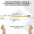 thumbnail image 2 of Uxcell Coiled Lanyards with Buckle Retractable Safety Ring and Quick Release Detachable Buckle for Fishing Equipment Yellow 40 Inch, 2 of 7