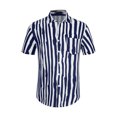 thumbnail image 1 of Camisa manga corta botones estampados irregulares Blanco azul marino T M, 1 of 6