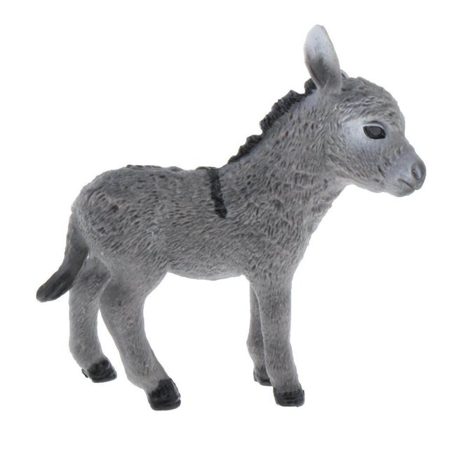 ziyahi Simulation Animaux Modèle Figure Enfants Éducation Jouet Décor Gris Âne