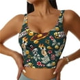 thumbnail image 1 of Balery Vintage Casino Chips Sujetadores deportivos con espalda cruzada para mujer, acolchados, sin costuras, de alto impacto, ideales para yoga, gimnasio, entrenamiento y fitness.-X-Large, 1 of 8