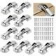 thumbnail image 1 of 10 bisagras plateadas para puerta de armario, bisagras para puerta de cocina, bisagras de armario de 90° de 3 pulgadas, bisagras invisibles, tornillos surtidos, para puertas de armario, puertas de armario de cocina esquí esquí Gafas de esquí, 1 of 5