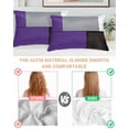 thumbnail image 3 of Purple Grey Pillow Cases Standard Size Set of 2, Smooth Satin Pillowcase for Hair and Skin, Modern Purple Geometric Decorative Cooling Bed Pillow Covers with Zipper, 20x26 Inches, 3 of 5
