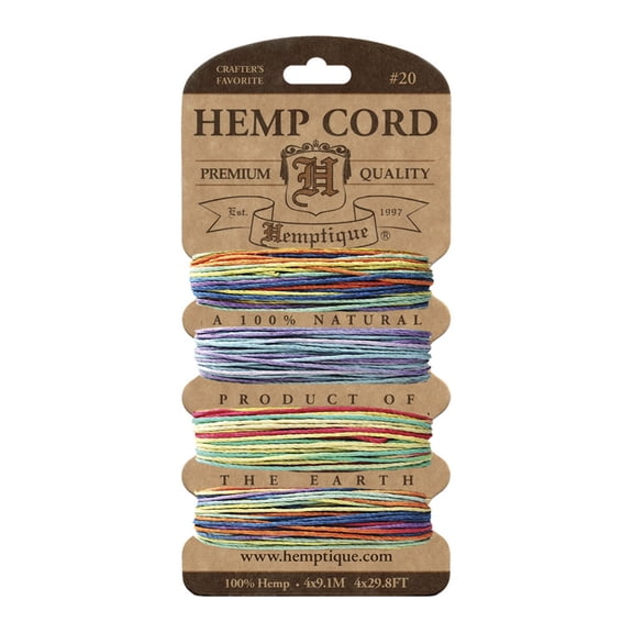 Hemptique Hemp Cord Variegated 20lb 120'-Variegated #2