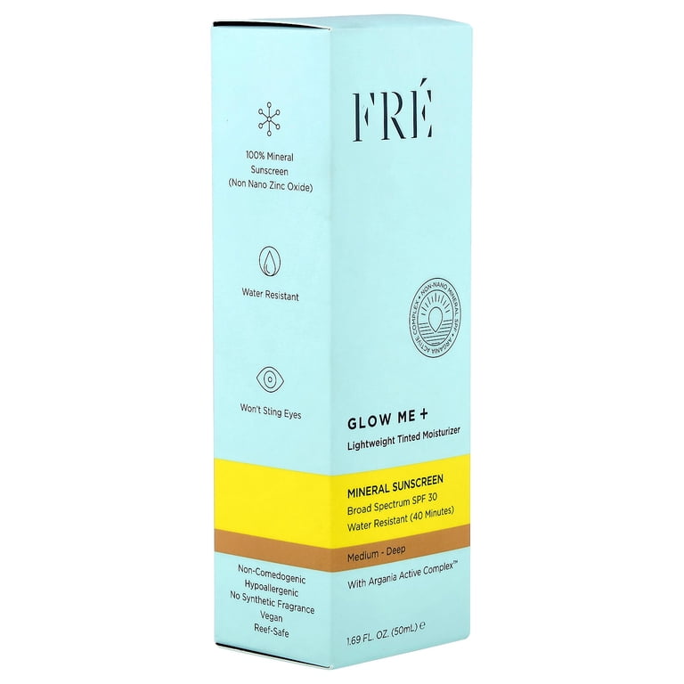 Fre Glow Me+, Lightweight Tinted Moisturizer, SPF 30, Medium-Deep