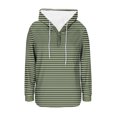 thumbnail image 5 of gbyLJF Womens V-neck Hooded Sweatshirt Striped Printed Drawstring Hoodie Casual Loose Fit Long Sleeve Pullover Top, 5 of 6