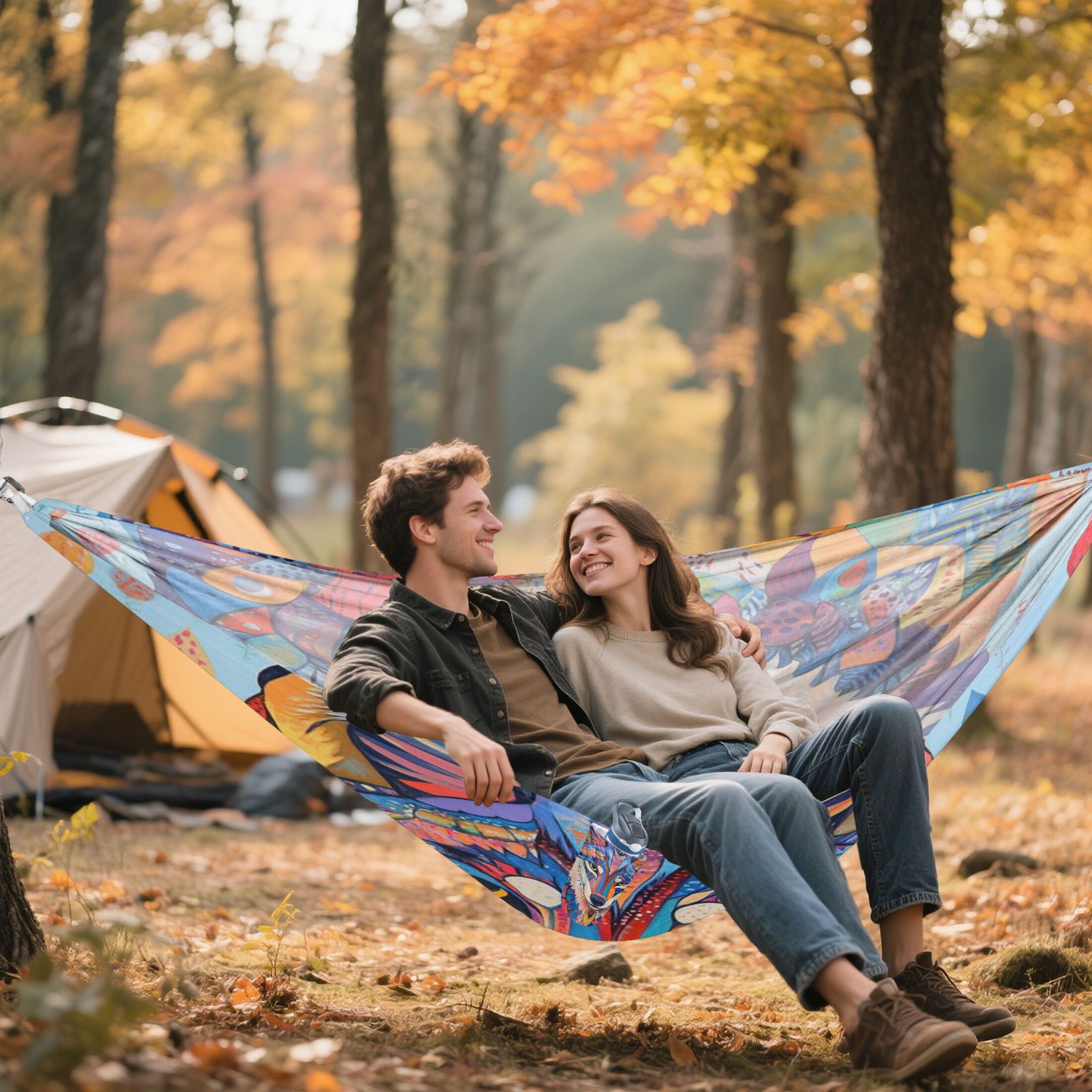 Hammock Camping Hammock Nylon Portable Hammock Travel Camping Hammock Colorful Raindrop Wolf