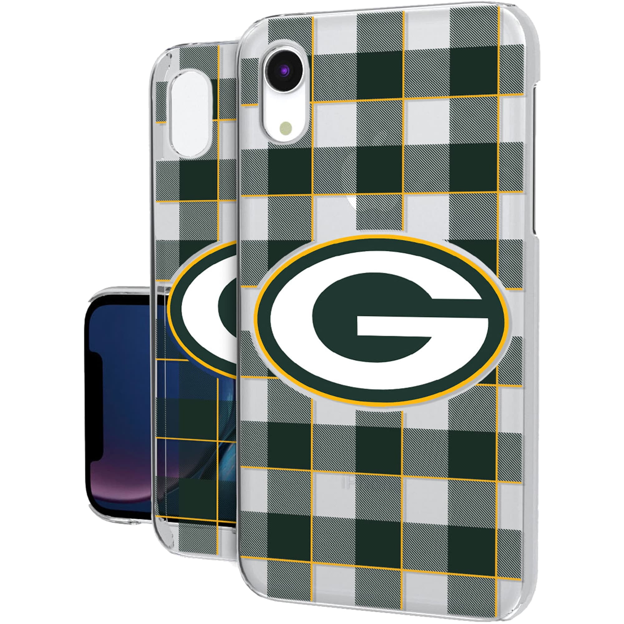 Green Bay Packers iPhone Clear Case with Plaid Design