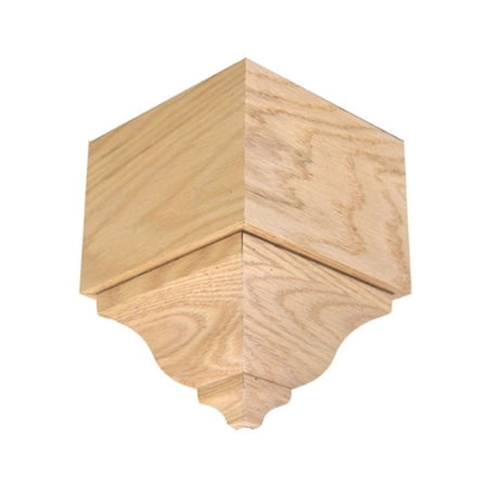 Hardwood Crown Moulding Outside Corner Block EWCR63, Red Oak