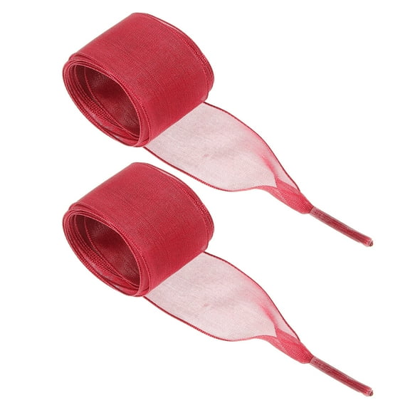 AURARMLET Dark Red Chiffon Shoelaces 1 Pair 11.8X0.8X0.2In for Boot Style