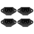 thumbnail image 1 of C14 Panel Mount Plug Adapter AC 250V 10A 3 Pins IEC Inlet Module Plug Power Connector Socket with Cover 4Pcs, 1 of 5