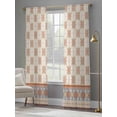 thumbnail image 4 of Orange Floral Sheer Curtains 108 Inch Length 2 Panels Set Window Treatments, Country Boho Ethnic Art Flowers Motifs Rod Pocket Semi Curtains for Living Room/Bedroom/Kitchen Décor, 104"W x 108"L, 4 of 7