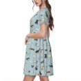 thumbnail image 2 of Lsque Robe Décontractée pour Femmes Imprimé Chiot Dessin Animé T-Shirt Été Manches Courtes Col Rond Robes Évasées, 2 of 6