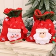 thumbnail image 2 of Langgg Christmas Drawstring Bags Candy Snacks Storage Xmas Snowman Handbag Snowflake Print Container Goodie Bag for Wrapping Holder Snowman, 2 of 7