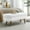 White, variant on 43.5" Oval Storage Bench, Linen Fabric Upholstered Bench with Wood Legs ,Ottoman Bench for Living Room, Bedroom, End of Bed, Entryway, Bed Side, Grey