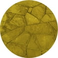 thumbnail image 1 of Ahgly Company Machine Washable Indoor Round Transitional Yellow Area Rugs, 8' Round, 1 of 7
