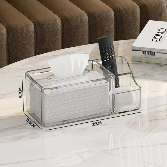 Firefly Hope Clear Acrylic Tissue Box Holder, Versatile Bathroom Facial Napkin Cover & Dryer Sheet Dispenser for Kitchen, Cars & Tables,9.8*4.6*3.8in