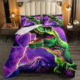 thumbnail image 2 of Dinosaur Comforter Set 3D Jungle Animal Twin Bedding Sets,Green Dino Quilt Volcanic Lightning Duvet Insert,Prehistoric Reptile Dinosaurios Room Decor, 2 of 6