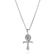 thumbnail image 3 of HZMAN CZ Eye of Horus Egypt Protection Pendant Coptic Ankh Cross Religious Stainless Steel Necklace (Gold), 3 of 6