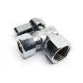 thumbnail image 2 of Thrifco 4406465 5/8 Inch Comp x 1/2 Inch Comp Quarter Turn Brass Angle Stop Valve (Lead Free), 2 of 4