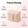 thumbnail image 4 of [HeartGoods] Mini Travel Jewelry Case, PU Leather Portable Ring and Earring Organizer, Small Jewelry Storage, 4 of 5