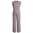 thumbnail image 4 of Womens 2 Piece Sweatsuits Lounge Sets Track Suits Tank Tops Wide Leg Pants Spring Matching Outfits with Pockets, 4 of 6