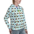 thumbnail image 6 of Salouo Roosters And Plants Pattern Hoodie Sweatshirts for Women, Autumn Pullover Hoodie Workout Sweat Women's Long Sleeve Preppy Sweatshirts-Large, 6 of 7