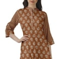 thumbnail image 6 of Moomaya Cotton Mandarin Collar Kurti For Women Knee Long Printed Plus Size Dresses, 6 of 6