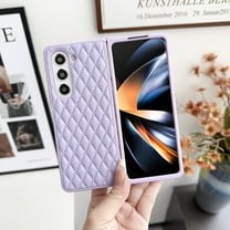 Allytech Galaxy Z Fold 5 Case, Luxury PU Leather Back Cover Shockproof Anti-Scratch Slim Fit Lightweight Phone Case for Samsung Galaxy Z Fold 5 - Purple