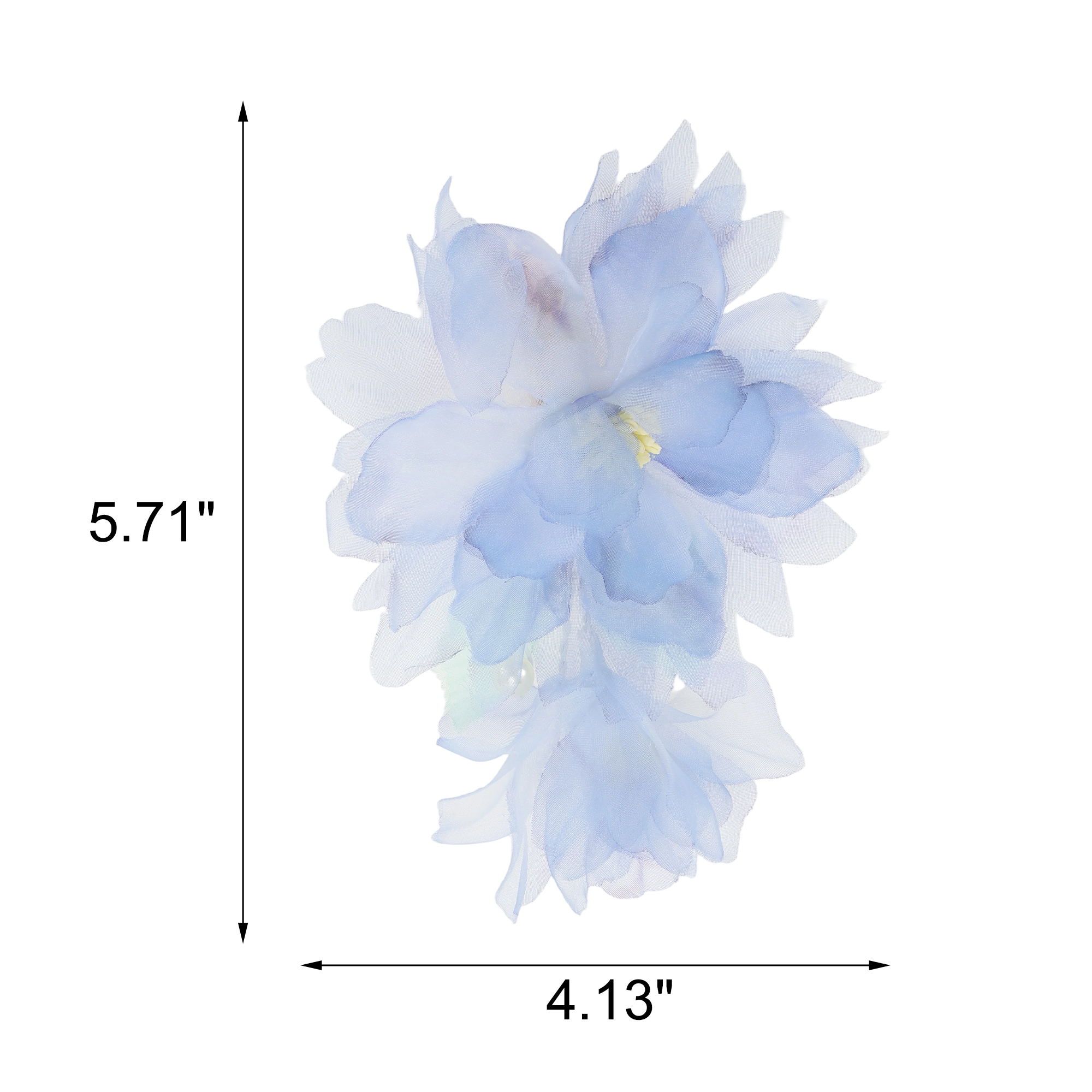 Unique Bargains Flowers Pattern Hair Clip Measuring 5.71" x 4.13" Light Blue