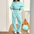 thumbnail image 5 of Dwralegc 2 Piece Sweatsuits for Women Long Sleeve Fleece Hooded Sweatshirt Loose Drawstring Wide Leg Sweatpant Sport Relaxed Fit Winter Tracksuit with Pockets Mint Green L, 5 of 7