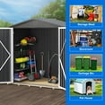 thumbnail image 3 of Dextrus 6' x 4' Outdoor Storage Shed, Large Metal Tool Sheds, Heavy Duty Storage House with Lockable Doors & Air Vent for Backyard Patio Lawn to Store Bikes, Tools, Lawnmowers, 3 of 5