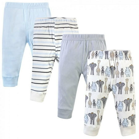 UPC: 0660168256123 | Hudson Baby Infant and Toddler Boy Cotton Pants 4pk Royal Safari 9-12 Months