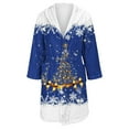 thumbnail image 4 of Women's Fleece Plush Robe Long Warm Plush Bathrobe Loungewear Jacket Printed Comfort Robe, 4 of 5