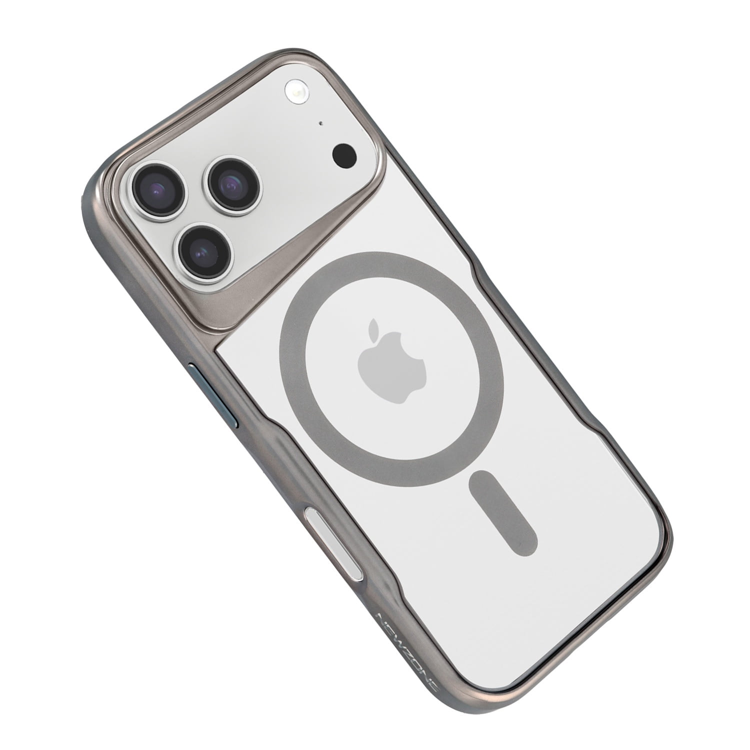 Transparent Magnetic Armor Case for iPhone 17 Pro Max - Titanium