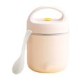 thumbnail image 1 of PP Lunch Box Solid Color Portable Washable Nonslip Lifting Handle Replacement Leakproof Shockproof Thermos Container Beige White 1 Layer, 1 of 9