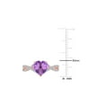 thumbnail image 2 of 1.50 Carat (Ctw) Amethyst Heart Twist Ring 14K Rose Pink Gold with Diamonds, 2 of 5