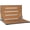 Teak Seat with Silver Frame, variant on SHAF-185155-PAS-S-BR Silhouette 19" Wide Wall Mounted Folding Shower Seat -