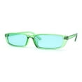 thumbnail image 3 of Womens Mod Pop Color Narrow Rectangle Cat Eye Sunglasses Green, 3 of 4