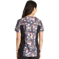 thumbnail image 3 of Tooniforms Scrubs Top For Women V-Neck Print TF780, 3 of 7