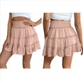 thumbnail image 3 of Faldas de Verano para Mujer, con Volantes, de Cintura Alta, Informales, Estilo Bohemio, para Playa, con Pantalones Cortos Incorporados, Color Rosa M, 3 of 7