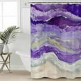 thumbnail image 5 of Abstract Purple Shower Curtain, 72" x 72", Gradient Beach Ocean Wave Oil Painting Waterproof Bathroom Curtain Washable Shower Curtain Set with 12 Hooks, 5 of 6