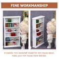 thumbnail image 4 of 2 Pieces Furniture Vintage Home Decor Miniature Bookshelf Bookcase House Adorns Doll White Wood, 4 of 6