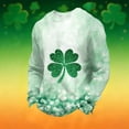 thumbnail image 1 of Ceisia Men's Loose Fit Waffle Knit Sweatshirt - St. Patrick's Day Glittery Festive Print Green S Gifts, 1 of 5