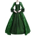 thumbnail image 2 of SEAOPEN Women's Victorian Rococo Dresses Southern Belle Dress Marie Antoinette Ball Gown Gothic Halloween Masquerade Costume Green,L, 2 of 7